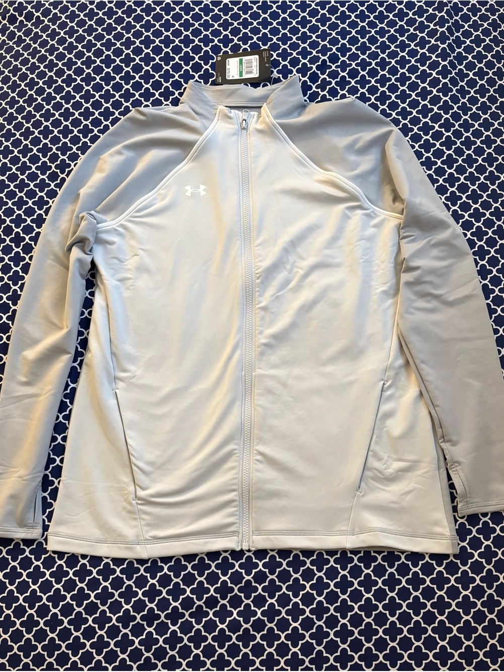 Under Armour Women's UA Layer Up, Full Zip Light Jacket Size L Halo Gray/White